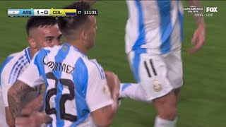 Lautaro Martinez Amazing Goal 🔥 Argentina Vs Colombia 10 Final Copa America Extended Highlights [upl. by Htor533]