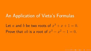 An application of Vietas formula for cubic equations [upl. by Vassily]