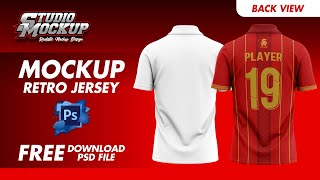 MOCKUP JERSEY RETRO  FREE DOWNLOAD MOCKUP  BACK MOCKUP FILE PSD [upl. by Attennod204]