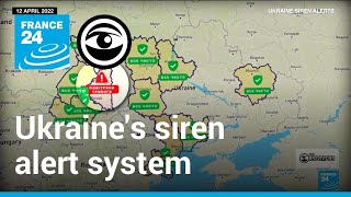 Ukraine Siren Alerts An online notification system for air raid sirens • The Observers [upl. by Steddman479]