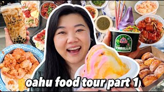 What to Eat in HAWAII Oahu Food Tour Part 1 [upl. by Hirst]