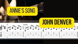 Annies Song  John Denver  EASY Fingerstyle Guitar Lessons TAB [upl. by Sisto]