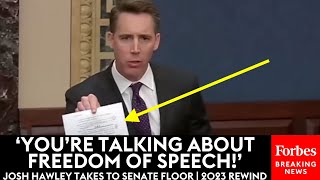 Josh Hawley Delivers Fiery Remarks On Senate Floor  2023 Rewind [upl. by Areivax]