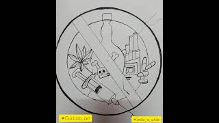 Gurzaib art  Say no to drugs drawing Say no to drugs poster drawing  Recreation Gurzaibart [upl. by Airamat283]