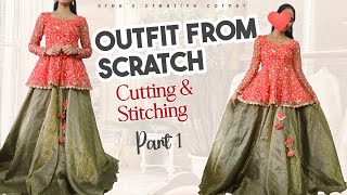 Peplum Top Cutting and Stitching  Designer Dress  Outfit from Scratch [upl. by Rowney]