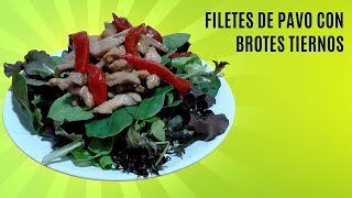 Ensalada de brotes tiernos con pavo Cena saludable [upl. by Anivla241]