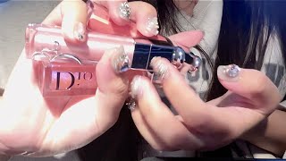 ASMR Lip Gloss  Lipstick Plumping and Tapping Lofi ASMR amp Whispering Rambling [upl. by Dante]