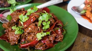 Sikkimese Food in Thimphu Bhutan  Incredible Beef and Fireball Chilies Day 5 [upl. by Etirugram584]