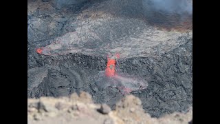 Overflow of a perched levee—Halema‘uma‘u Kīlauea summit [upl. by Ardelia]