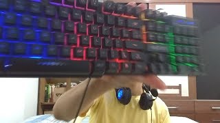 UNBOXING TECLADO GAMER USB SEMI MECÃ‚NICO ILUMINADO EXBOM BK152C  CUSTO BENEFÃCIO [upl. by Aennyl619]