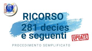 Ricorso 281 decies e seguenti [upl. by Corly876]