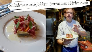 Koken met Rik de Jonge Salade van artisjokken burrata en ibérico ham [upl. by Bakerman]