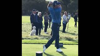 Padraig Harrington Golf Swing 3 Wood Tee Shot Slow Motion Carnoustie 2024 Hole 9 [upl. by Nikaniki]