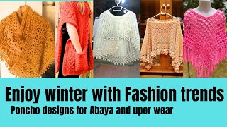 New style Crochet poncho Designs Winter dress designs ideas [upl. by Burchett921]