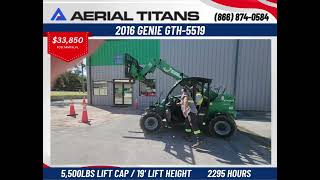 2016 GENIE GTH 5519 SN5419 FOR SALE genie telehandler [upl. by Noraa]