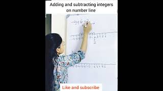 Adding and subtracting integers on number line maths shorts [upl. by Netsirt]