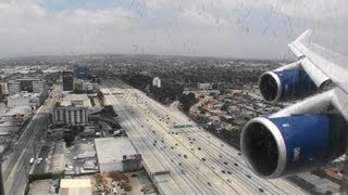 Jumbo Jet Beautiful HD 747400 landing in Los Angeles California [upl. by Tarfe]