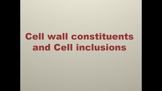 Cell wall constituents and Cell inclusions cellwallconstituents cellinclusions [upl. by Ainaznat]