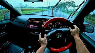 Driving POV HONDA NEW BRIO RS 12 CVT 2023  TEST DRIVE HUJAN BADAI ASMR  Acceleration amp Handling [upl. by Etaner]