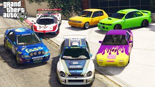 GTA 5  Stealing Luxury Rally Cars with Franklin  GTA V Real Life Cars 36 [upl. by Nylorahs278]