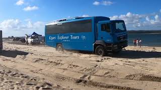 Hervey BayInskip Point Bogged VehiclesRainbow BeachCarlo Sand Blow Sand DuneHervey Bay [upl. by Ayaros]