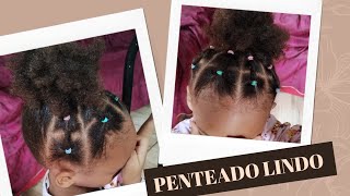 Penteado para cabelo cacheado crespo curtopenteado infantil lindo [upl. by Adnawuj]