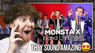 THEY SOUND AMAZING MONSTA X  Gambler amp Secrets LIVE Band Version  Reaction [upl. by Relyks581]