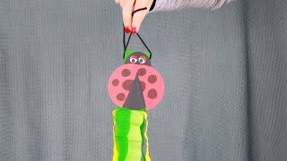 Windsock Toilet Paper Roll Ladybug Craft for Kids [upl. by Gine777]