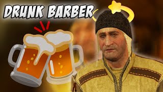 Getting haircut from a DRUNK barber  Witcher 3 [upl. by Eimorej]