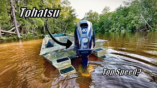 40hp Tohatsu overview and top speed Track grizzly 1548 sportsman [upl. by Glover]