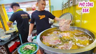 Phở Công 55K  Chủ quán chia sẻ cách nấu Phở đậm đà thơm ngon [upl. by Naves537]