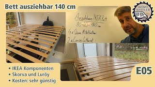 Ausziehbares Bett  IKEA Skorva und Luröy  Krankenwagen 4x4 🚑 DIY Camperausbau  E05  WoMo Bastler [upl. by Atirahc115]