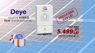 SolarTechro  Invertor Deye Hibrid 5kW Monofazat [upl. by Nnyleimaj462]