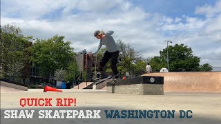 Quick Rip Skatepark Tour  Shaw Skatepark  Washington DC [upl. by Eiznyl]