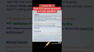 Part 2 How GCSE PE students should respond to a 9 mark question fyp shorts education pe gcse [upl. by Tnaryb656]