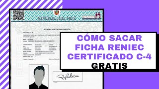 COMO SACAR FICHA RENIEC CERTIFICADO C4 ✅📃 [upl. by Madai650]