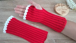 Super Easy DIY crochet Fingerless Gloves Mitts  Crochet amp Crafts Therapy [upl. by Gerg]