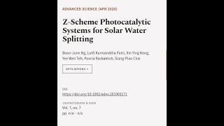 Z‐Scheme Photocatalytic Systems for Solar Water Splitting  RTCLTV [upl. by Nehgem650]