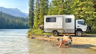 Living at the PERFECT River Side Camp Spot in a Fuso Canter Truck Camper [upl. by Thaxter]