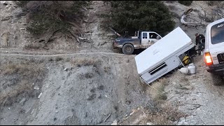 Trailer goes off a cliff and so do we This recovery was sketchy [upl. by Perle]