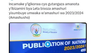 Gutangaza amanota yavuge mubizamini bya reta bisoza amashuri yisumbuye mumwaka wa 20232024 [upl. by Emile]