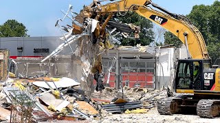 Demolition Crew Tears Down Toyota Dealership with Cat 336E [upl. by Hendry649]