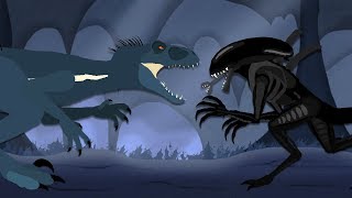 Indoraptor vs Xenomorph  DinoMania  Monster Battle [upl. by Joane]