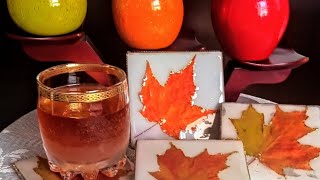 CREA PORTAVASOS ÚNICOS CON HOJAS DE OTOÑO 🍁🥃✨DIY [upl. by Zarihs]