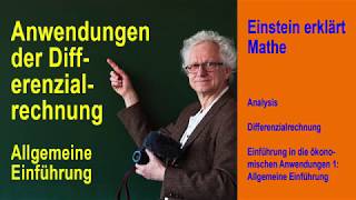 Einführung in die ökonomischen Anwendungen der Differenzialrechnung Teil 1  Allgemein [upl. by Nanor]