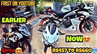 Aprilia RS457 Converted To RS660😍  Aprilia RS457 Ceramic Coating At Home🥵  First on Youtube [upl. by Albertina587]