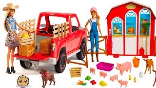 Barbie Sweet Orchard Farm Animal  Truck Sets  Review Video [upl. by Adnot662]