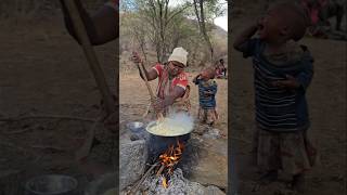 Hadza Ugali Timeshortsfeed hadzabe [upl. by Salocin]