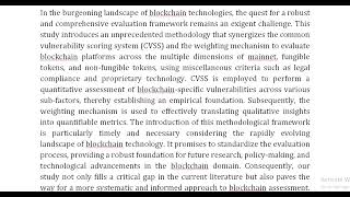 Methodological Advancements in Standardizing Blockchain Assessment [upl. by Hendren]