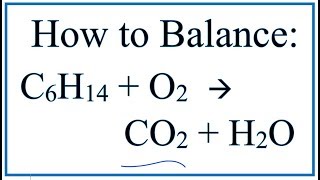 How to Balance C6H14  O2  CO2  H2O Hexane Combustion Reaction [upl. by Ahsikram294]